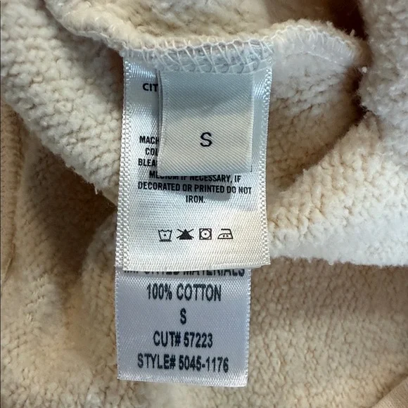 Citizens of Humanity COH Mock Neck Cream Beige Sweatshirt Small USA Made - Picture 10 of 14